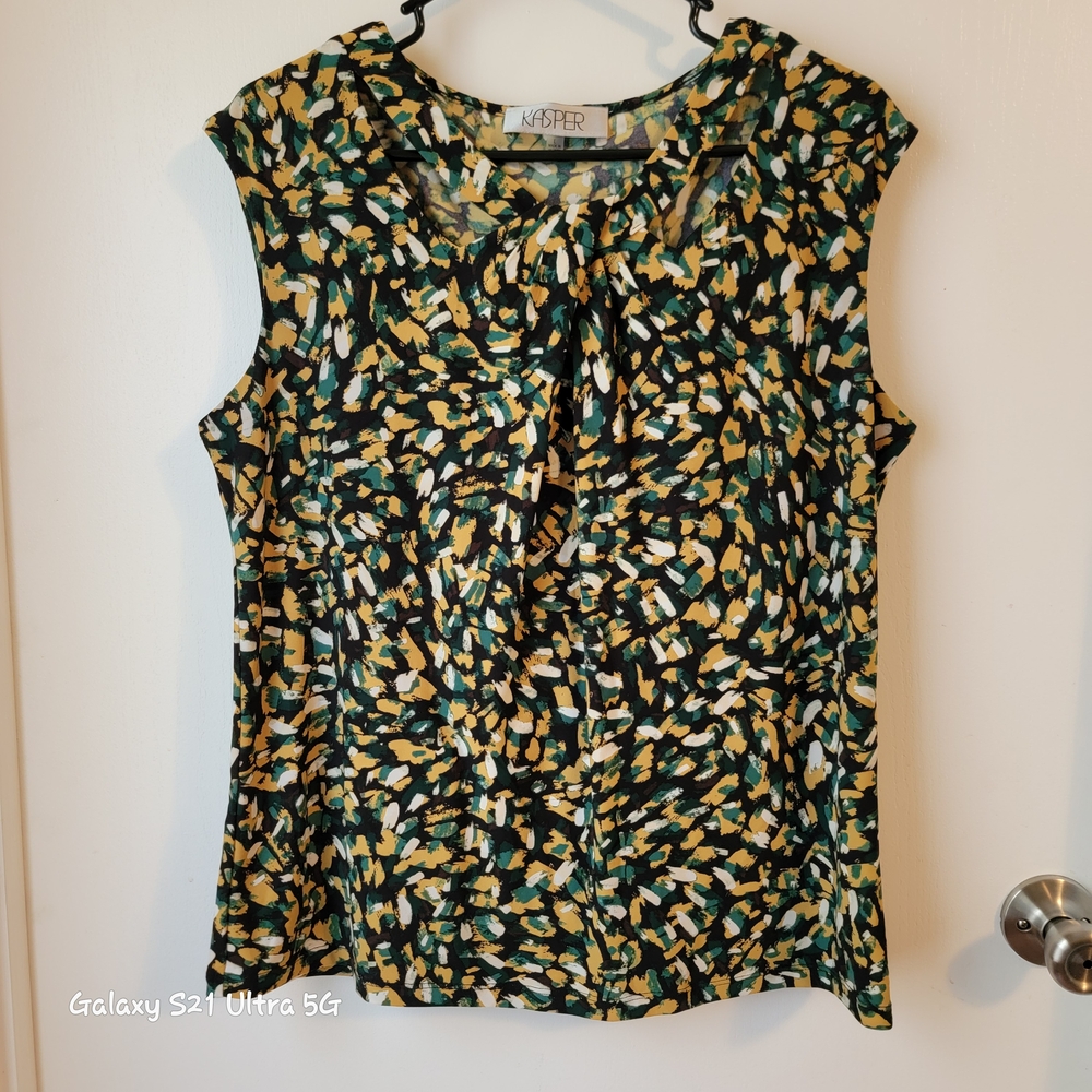 Kasper Women's Abstract Pattern Sleeveless Blouse